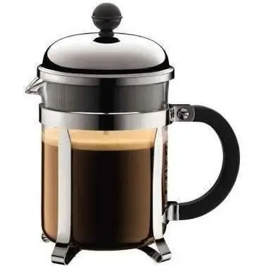 Bodum French Press Chambord - 500ml / 4 φλιτζάνια Ασημί καφετιέρα - ανθεκτικό γυαλί & φίλτρο inox - χωρίς BPA, κατάλληλη για πλυντήριο πιάτων - κατασκευασμένη στην Πορτογαλία