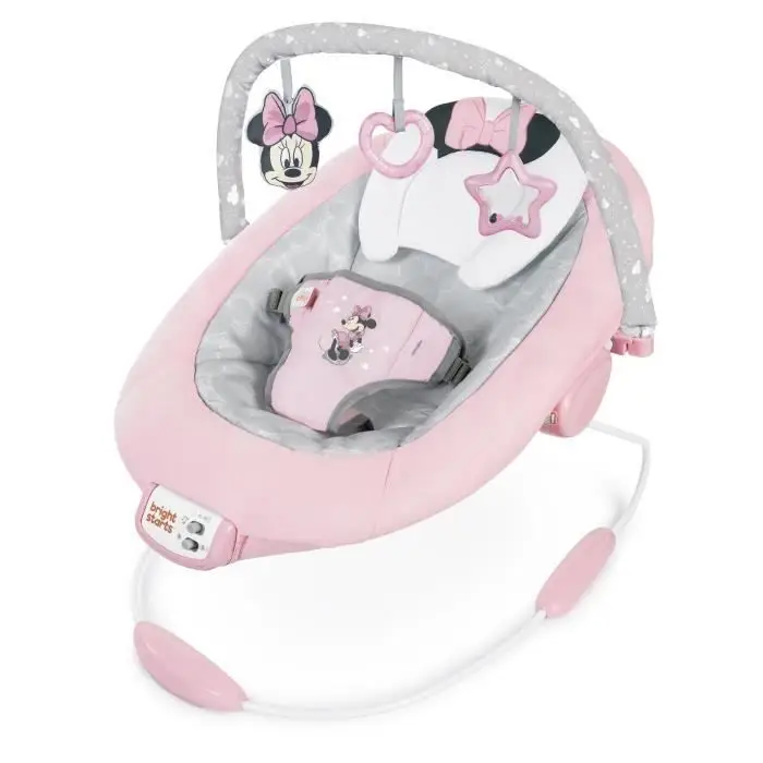 Bright Starts Disney Minnie Mouse βρεφική ξαπλώστρα - 0-6 μηνών έως 9 kg (Rosy Skies)