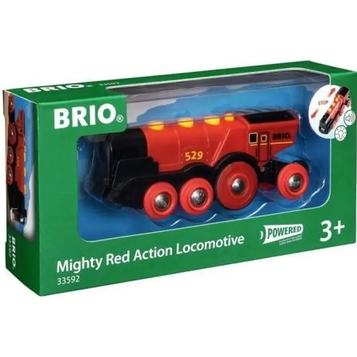 BRIO 33223 Κόκκινη Μηχανή με Μπαταρίες - Πολυλειτουργική