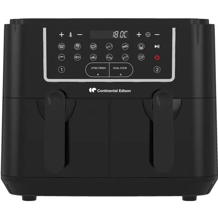 Continental Edison CERFRSH24002CB - Φριτέζα αέρα χωρίς λάδι, 9 L, μαύρο