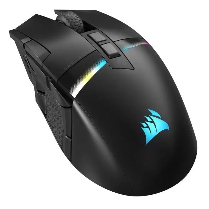 Corsair DARKSTAR RGB Wireless MMO ποντίκι παιχνιδιού - 26 000 DPI - 15 προγραμματιζόμενα κουμπιά - μπαταρία έως 80 ώρες - συμβατό με iCUE - PC, PS5, PS4, Xbox - μαύρο