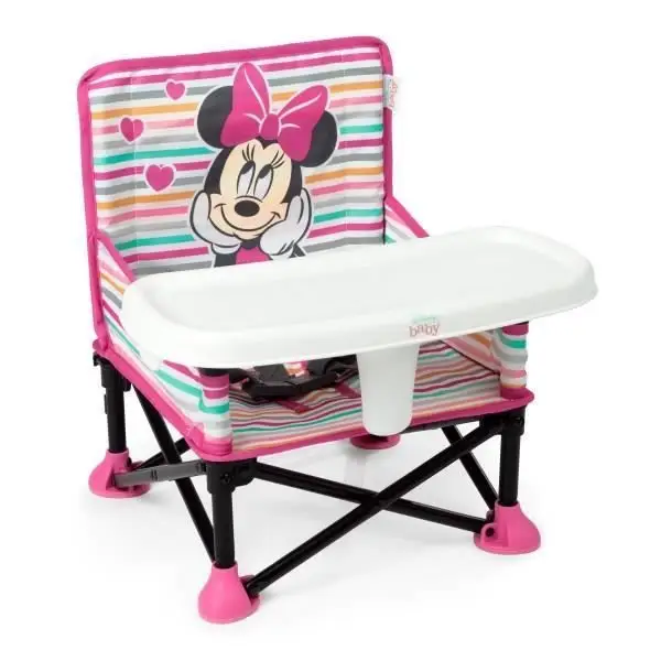 Bright Starts Pop 'N Sit Disney Minnie Mouse Ανυψωτικό Κάθισμα - Φορητό, δίσκος χωρίς BPA