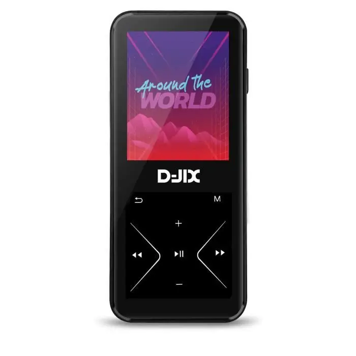 D-JIX - M500 MP4 Bluetooth 4.0 – 4 Go / 8 Go εσωτερική μνήμη – Οθόνη 1,8” – MicroSD έως 32 Go – 25h αυτονομίας – USB-C – Jack 3,5 mm – Μαύρο