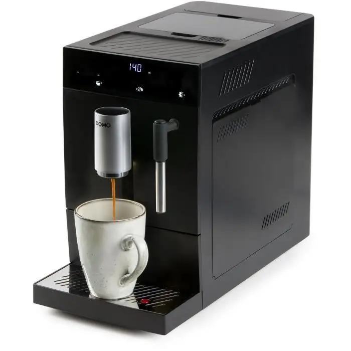 Αυτόματη μηχανή εσπρέσο με μύλο - DOMO - DO1150K - 1350 W - 19 bar - 125 g καφές - Μαύρο