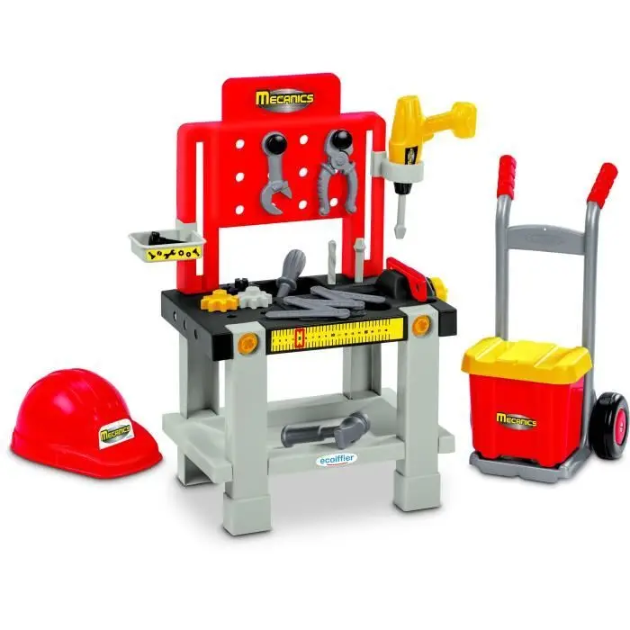 2389 Mechanics - Σετ παιχνιδιού πάγκου εργασίας, καρότσι και κράνος - 19 τεμ.