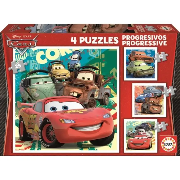 Cars 2 Σετ προοδευτικών παζλ - 4 παζλ 12-25 τεμάχια (14942)