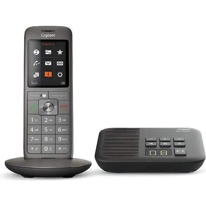 Gigaset CL660A Solo - ασύρματο σταθερό τηλέφωνο - τηλεφωνητής - ανθρακί γκρι [Γαλλική έκδοση]