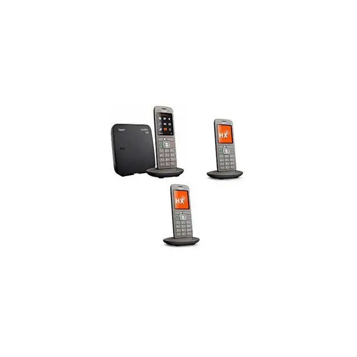 Gigaset CL660A Trio - ασύρματο σταθερό τηλέφωνο - τηλεφωνητής - 3 ακουστικά - ανθρακί γκρι [γαλλική έκδοση]