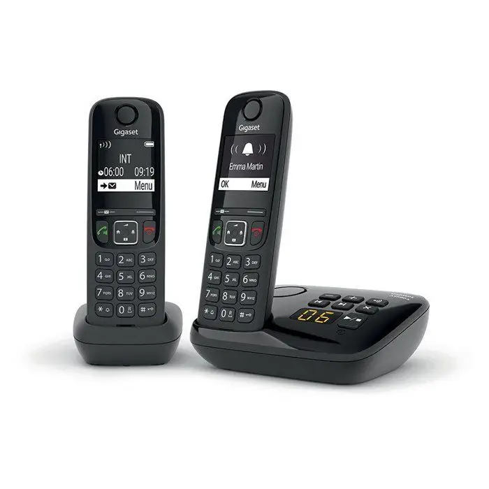 Gigaset AS690A Duo - ασύρματο σταθερό τηλέφωνο με τηλεφωνητή - 2 ακουστικά - Μαύρο [Γαλλική έκδοση]