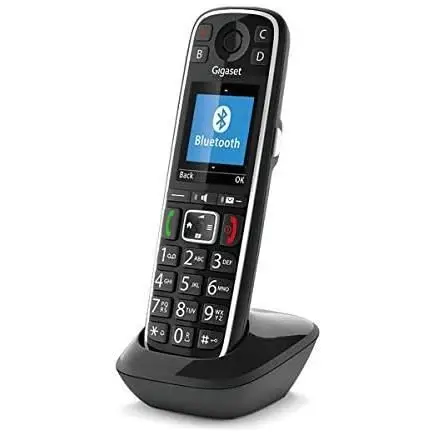 Gigaset E720HX - Ασύρματο ακουστικό με μεγάλα πλήκτρα και μεγάλη έγχρωμη οθόνη με οπίσθιο φωτισμό και πολλές λειτουργίες για προστασία από ανεπιθύμητες κλήσεις - Μαύρο