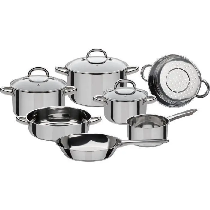 GSW 990097 Montréal Σετ μαγειρικών σκευών - 10 τεμ., Ασημί, 24 cm