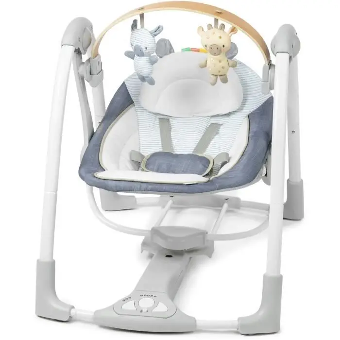 Ingenuity Swing 'n Go φορητή κούνια - Chambray, 5 ταχύτητες, USB