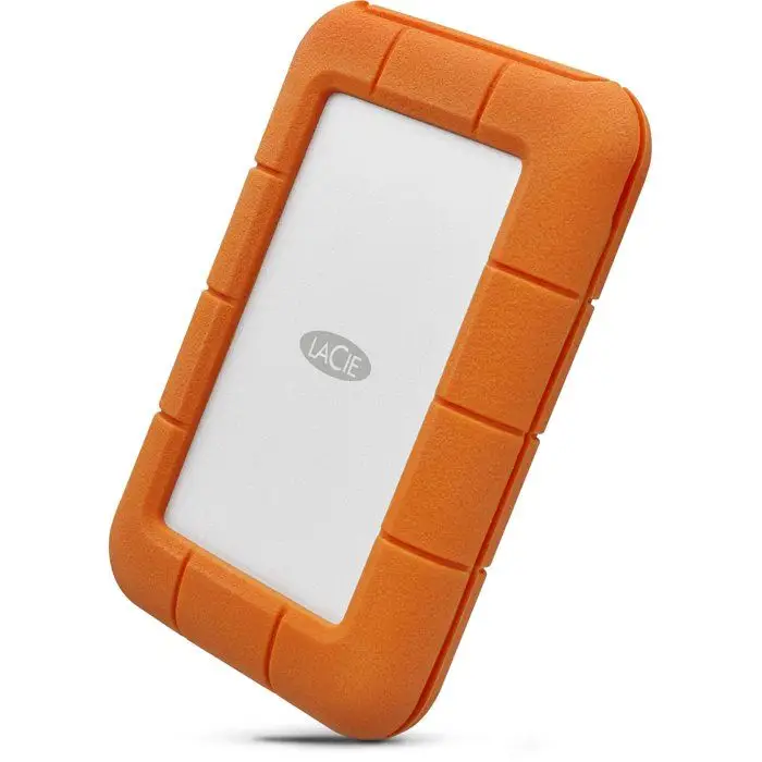 LaCie Rugged USB-C 5 To, Εξωτερικός Φορητός Σκληρός Δίσκος HDD, Ανθεκτικός σε πτώσεις, κραδασμούς, σκόνη, βροχή, για Mac & PC, με USB-C χωρίς καλώδιο USB-A, υπηρεσίες Rescue με ισχύ 2 έτη (STFR5000800)