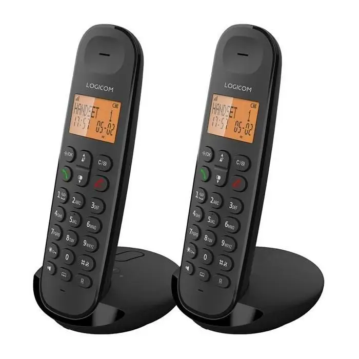 Logicom ILOA 255T Τηλέφωνο σταθερό χωρίς καλώδιο με τηλεφωνητή εγγραφέα - Duo - Τηλέφωνα αναλογικά και dect - Μαύρο
