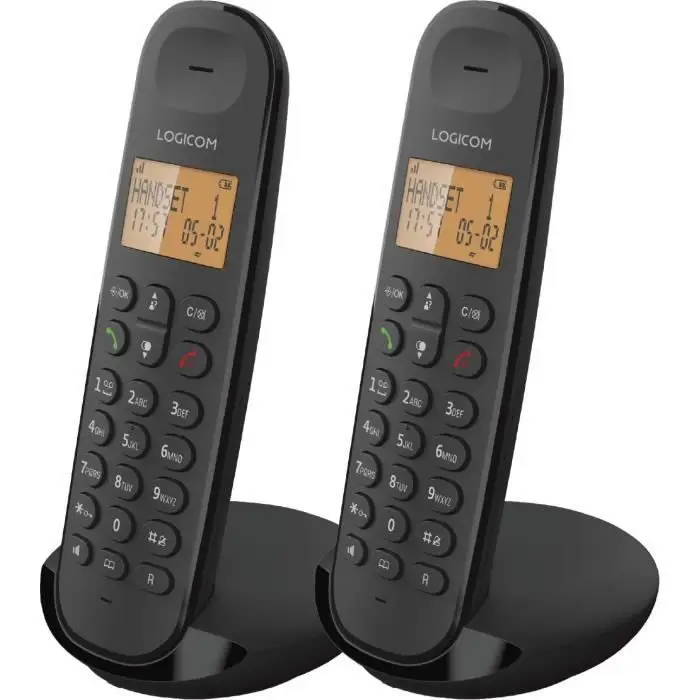 Logicom ILOA 250 Τηλέφωνο σταθερό χωρίς καλώδιο χωρίς τηλεφωνητή - Duo - Τηλέφωνα αναλογικά και dect - Μαύρο