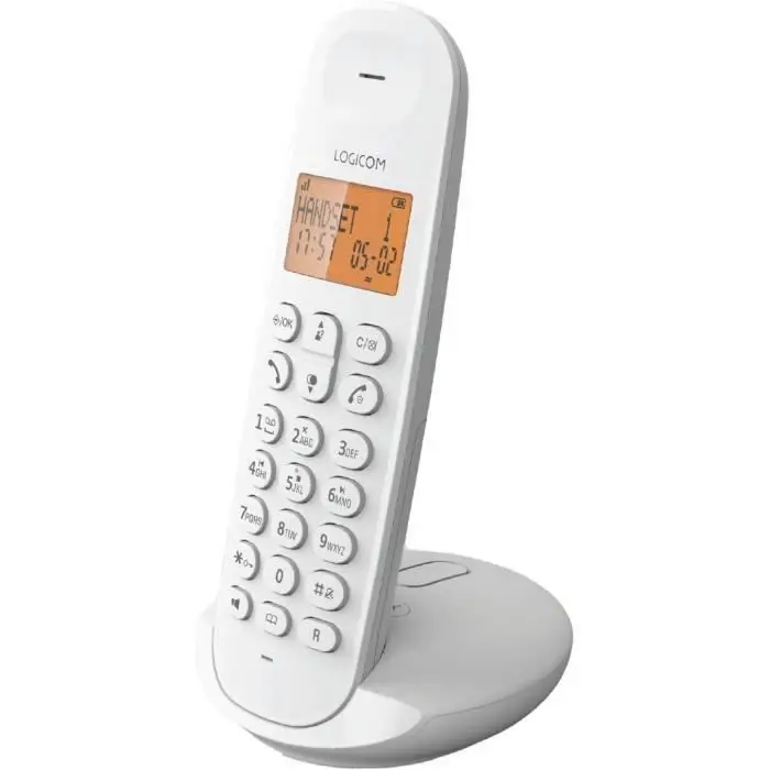 Logicom ILOA 155T Τηλέφωνο σταθερό χωρίς καλώδιο με τηλεφωνητή εγγραφέα - Solo - Τηλέφωνα αναλογικά και dect - Λευκό