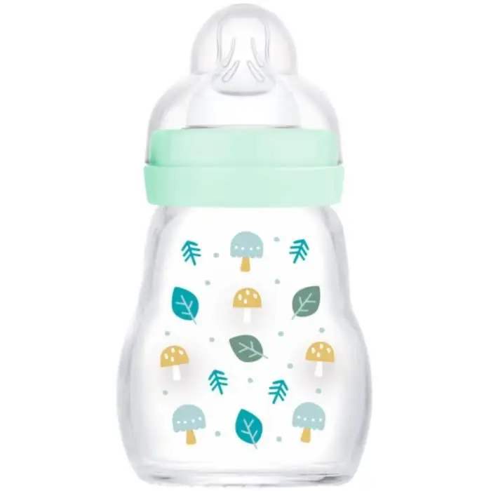 Γυάλινο μπιμπερό MAM - 170 ml - Μπλε - Ροή θηλής 1