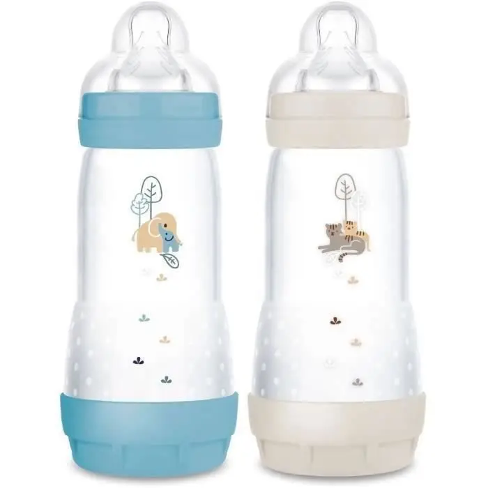 MAM Easy Start Anti-Colique Μπιμπερό - Σετ 2x320 ml Ροή θηλής 3 - Ocean + Sable