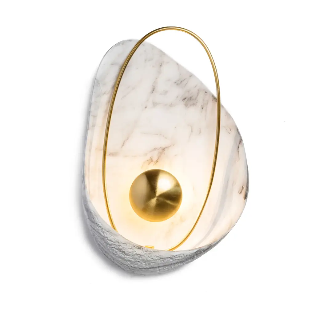 MARBLE 330A - Απλίκα τοίχου από μάρμαρο και μέταλλο