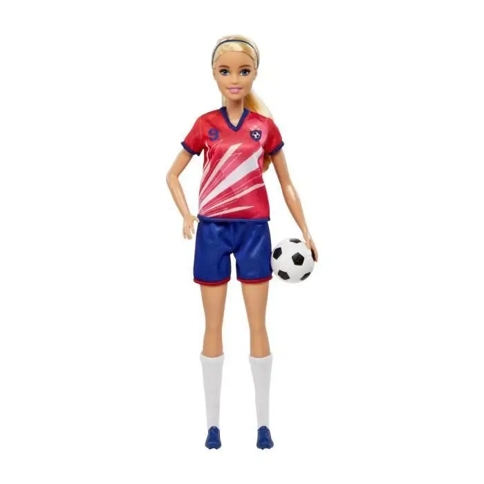 Barbie - Κούκλα ποδοσφαιρίστρια με ξανθιά αλογοουρά Φανέλα n° 9 29 cm