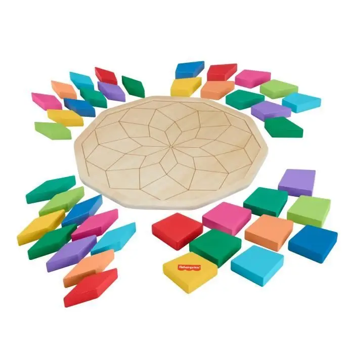 Fisher-Price HXT94 Ξύλινο παζλ μαντάλα - 40 κομμάτια - Ζωηρά χρώματα
