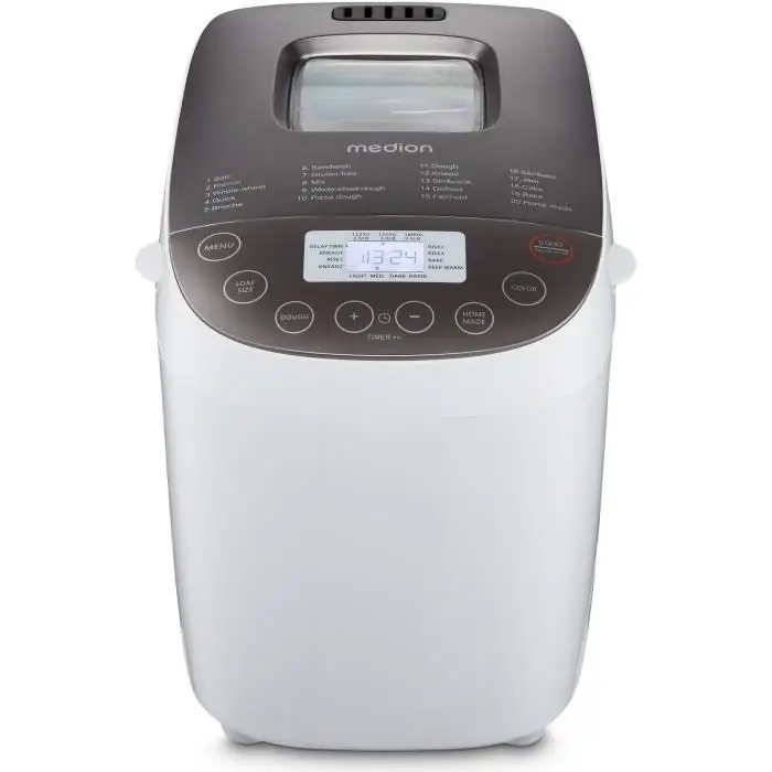 Medion 50076798 Μηχανή ψωμιού - 950 W - 19 προγράμματα - Λευκό