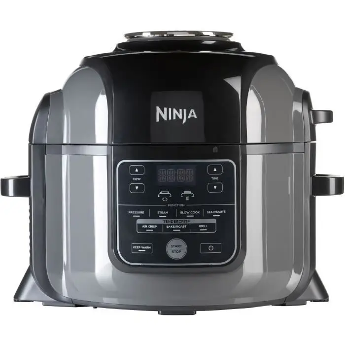 Ninja πολυμάγειρας Foodi, Air Fryer, 7-σε-1, 6L, 7 λειτουργίες μαγειρέματος, πολυλειτουργική χύτρα ταχύτητας, μαγείρεμα με πίεση, τηγάνισμα με αέρα, αργό μαγείρεμα, γκριλ και άλλα, ανοξείδωτο ατσάλι βουρτσισμένο και μαύρο, OP300EU