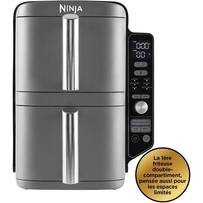 Ninja SL400EU Double Stack XL Φριτέζα Χωρίς Λάδι - 9,5L, 6 Λειτουργίες, Γκρι