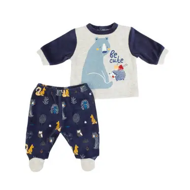 15354 - μπλούζα με μακρύ μανίκι + παντελόνι - AW 22-23 Navy/grey