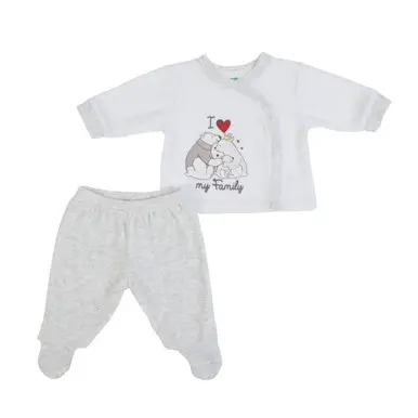 15417 - μπλουζάκι μακρυμάνικο + παντελόνι - AW 22-23 White/grey