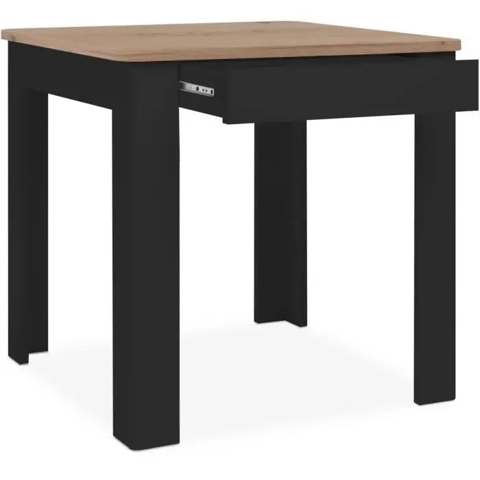 OSLO τραπέζι - ορθογώνιο - 4 άτομα - 80 x 77 x 80 cm - Μαύρο / Artisan oak