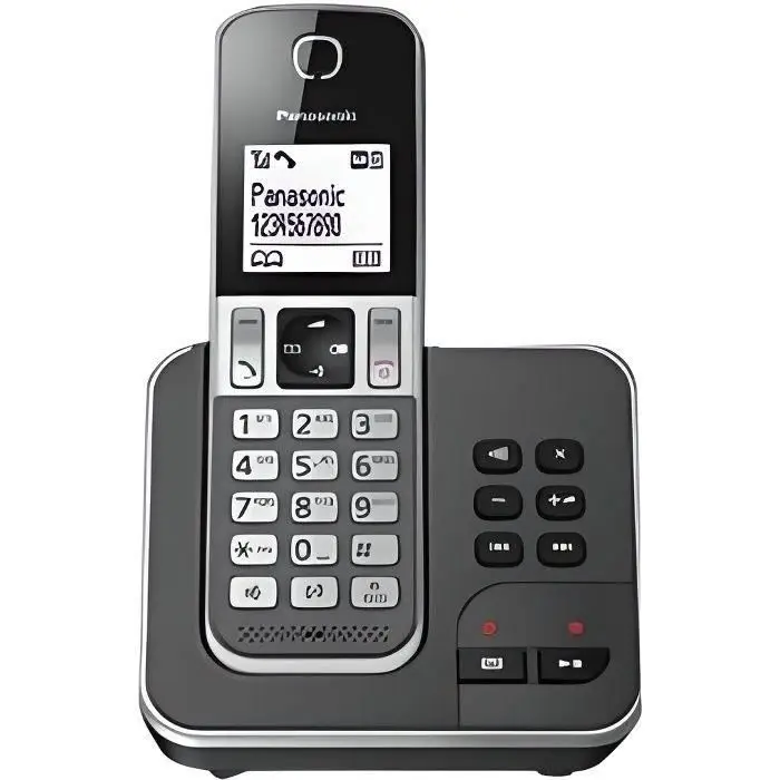 Panasonic KX-TGD320FRG ασύρματο ψηφιακό τηλέφωνο με ψηφιακό τηλεφωνητή, βάση και ακουστικό, ανοιχτή ακρόαση hands-free, αναγνώριση κλήσης, φραγή ανεπιθύμητων κλήσεων, οθόνη LCD, γκρι