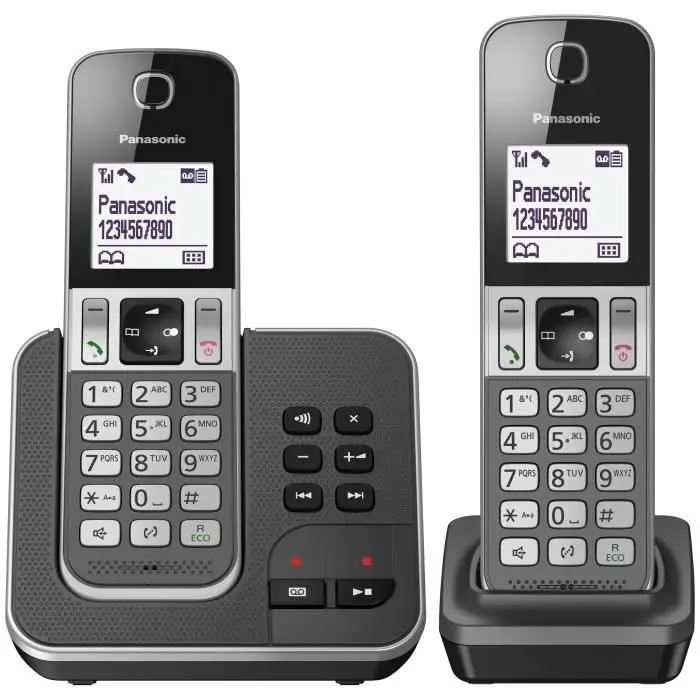 Panasonic KX-TGD322FRG DECT Ψηφιακό Ασύρματο Τηλέφωνο Ψηφιακός Απαντητής, Βάση και 2 Ακουστικά, Ανοιχτή Ακρόαση, Αναγνώριση Κλήσης, Φραγή Ανεπιθύμητων Κλήσεων, LCD, Γκρι