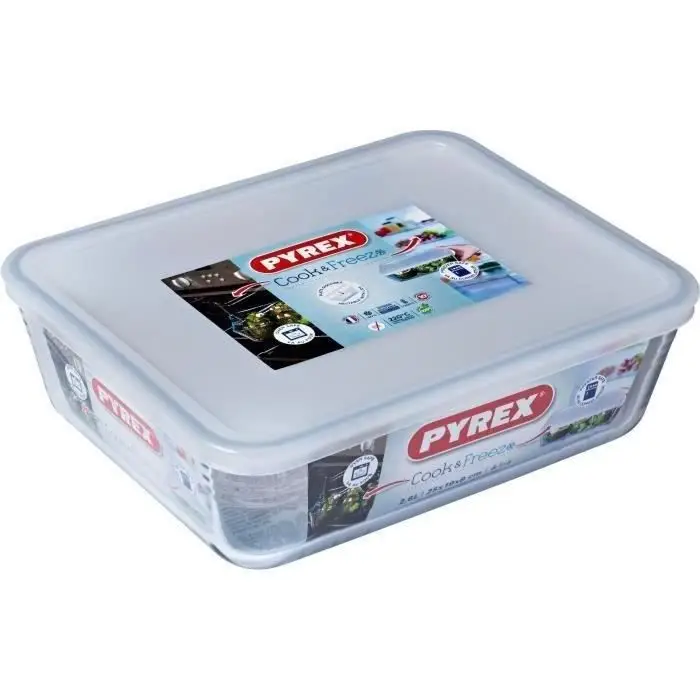 Pyrex 1041513 Cook & freeze Ορθογώνιο δοχείο με καπάκι 24 x 19 x 8 cm