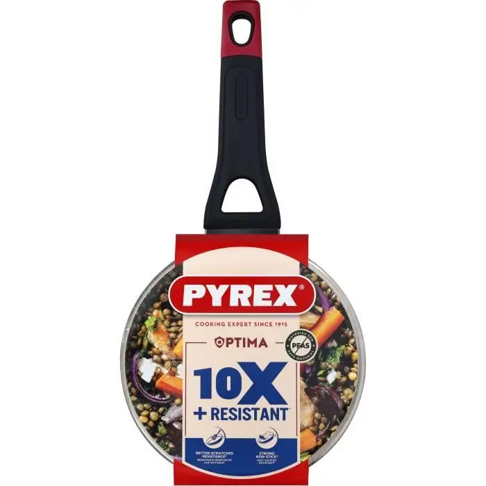 PYREX Optima+ Κατσαρόλα με Καπάκι - αντικολλητική - χωρίς PFAS - Ø18 cm