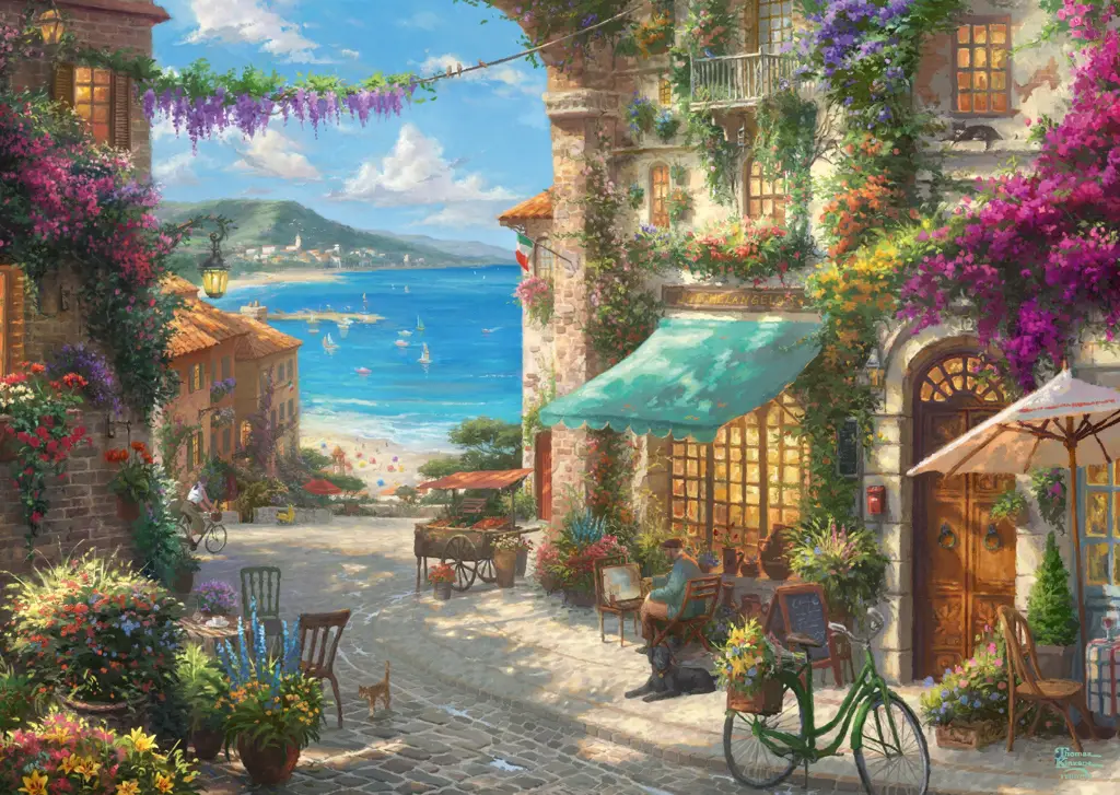 Παζλ Cafe στην Ιταλική Ριβιέρα 1000 pcs