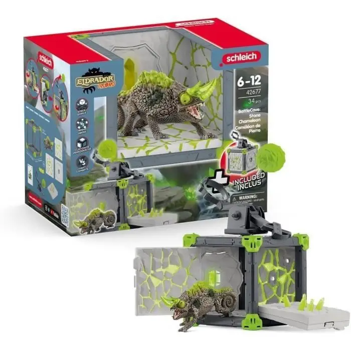 Schleich 42677 ELDRADOR BattleCave Χαμαιλέοντας της Πέτρας - Σετ 34 τεμ.