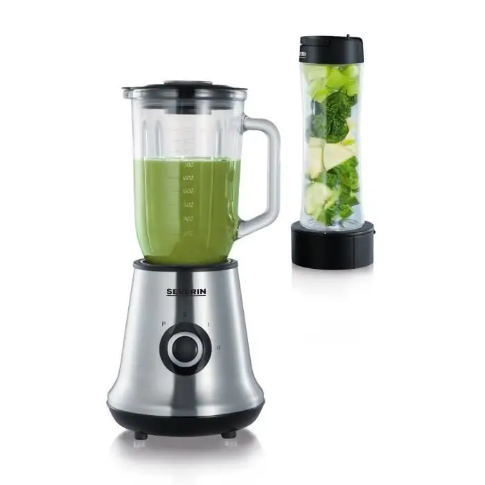 SEVERIN SM 3737 - Μπλέντερ Smoothie Mix & Go 2 σε 1 - Inox Μαύρο