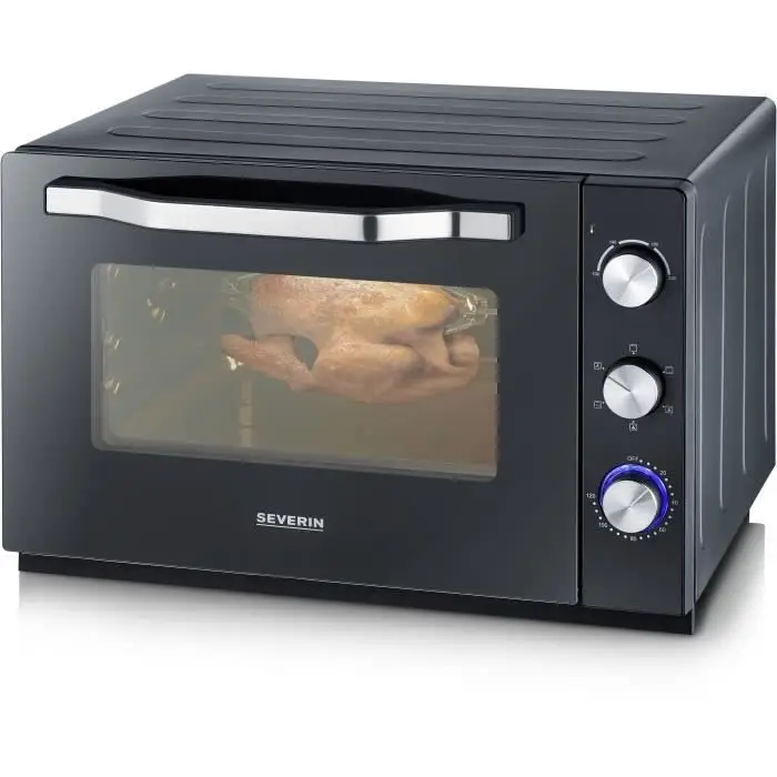 Severin TO 2073 Επιτραπέζιος φούρνος με αέρα 60 L - 2200 W, Μαύρο/Inox
