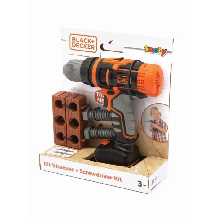 Smoby Black+Decker Μηχανικό τρυπάνι-κατσαβίδι - 2 μύτες + αξεσουάρ