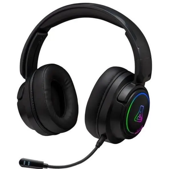 The G-Lab - Korp Iridium - Ασύρματο Gaming Ακουστικό 2.4GHz & Bluetooth, Ηχος Υψηλής Ποιότητας, Αποσπώμενο Μικρόφωνο, Αυτονομία 45H, RGB, Μαξιλαράκια Συνθετικού Δέρματος - Gaming ακουστικό PS5,PS4,PC, SWITCH, ANDROID, IOS