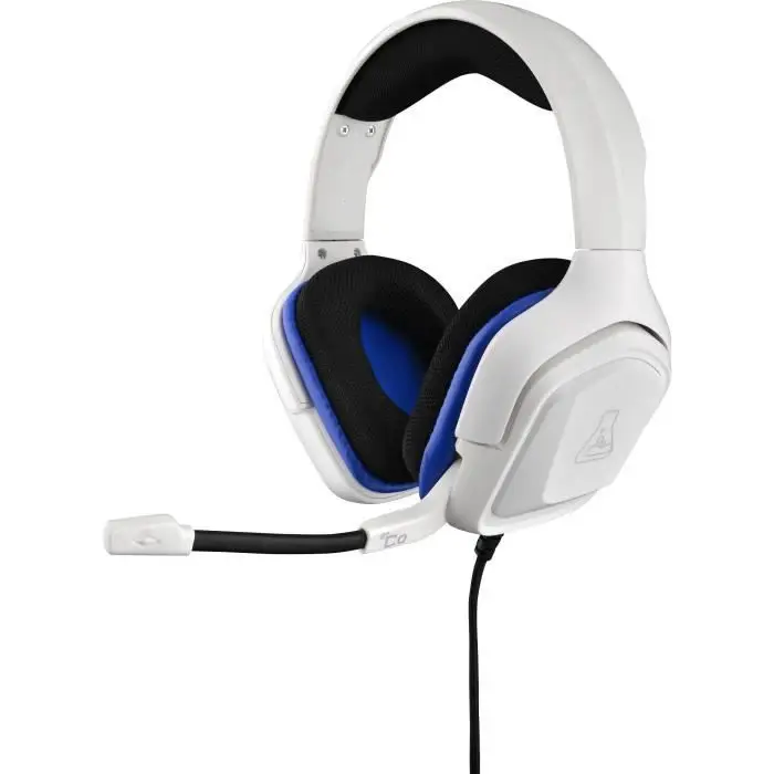 The G-Lab Korp Cobalt Ακουστικό Gaming PS5 - Μικρόφωνο Ακουστικό Gamer Στερεοφωνικό Ηχο, Υπερ ελαφρύ, Ισχυρά Μπάσα - Μικρόφωνο 3.5mm Jack για PC PS4 PS5 Xbox One & X Mac Nintendo Switch Tablet Laptop (Λευκό)