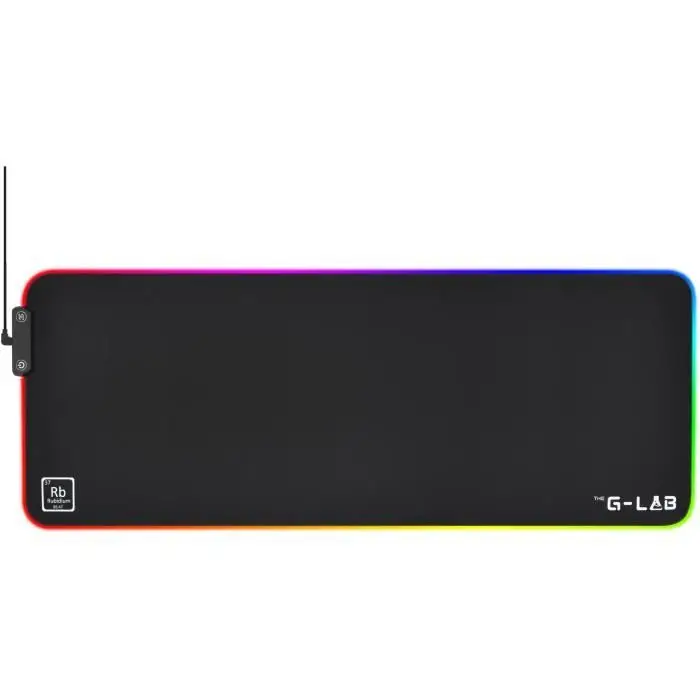 The G-Lab Pad Rubidium - χαλάκι ποντικιού gaming RGB XXL - οπίσθιος φωτισμός LED 14 λειτουργιών - επιφάνεια υψηλής ακρίβειας - ανθεκτικό στο νερό - αντιολισθητική βάση - 800x300x4mm – ιδανικό για PC, PS4, PS5, Xbox