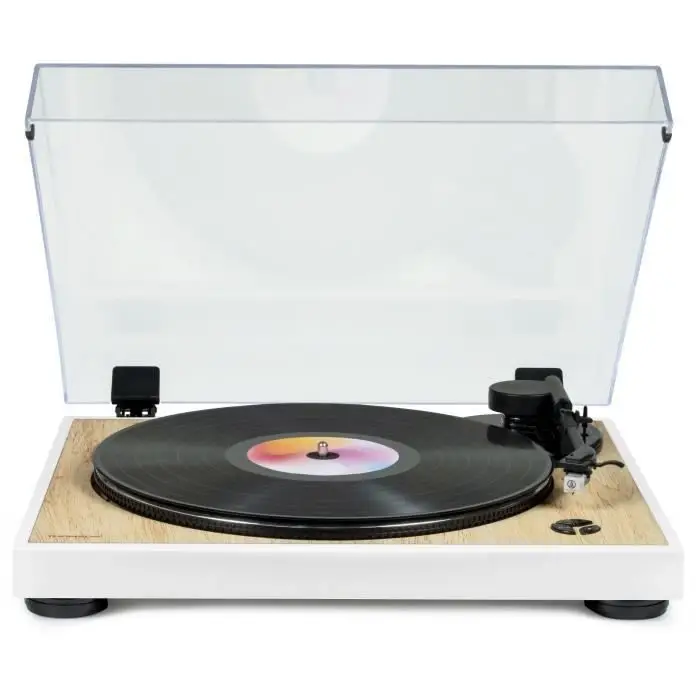 THOMSON TT301 - πικάπ βινυλίου σχεδιασμού 33 και 45 rpm - κεφαλή αναπαραγωγής Audio-Technica AT3600L - ξύλο και λευκό