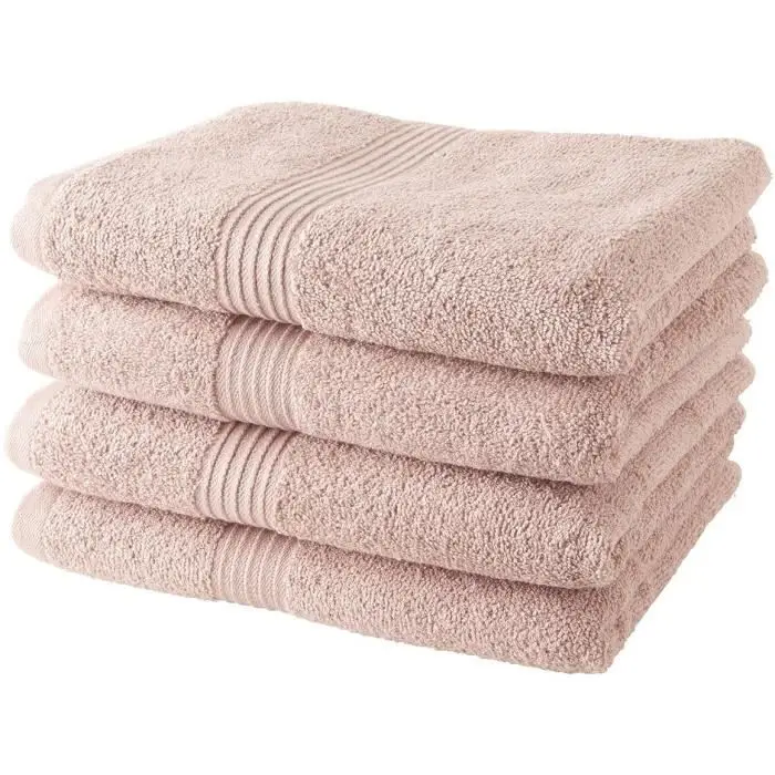 Today Σετ 4 Πετσέτες Μπάνιου 50x90 Rose des sables 100% Coton 450 GSM