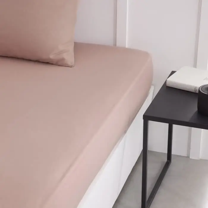 Today Essential Σεντόνι με λάστιχο - 90x190 cm 1 άτομο Jersey Βαμβάκι - Rose des Sables