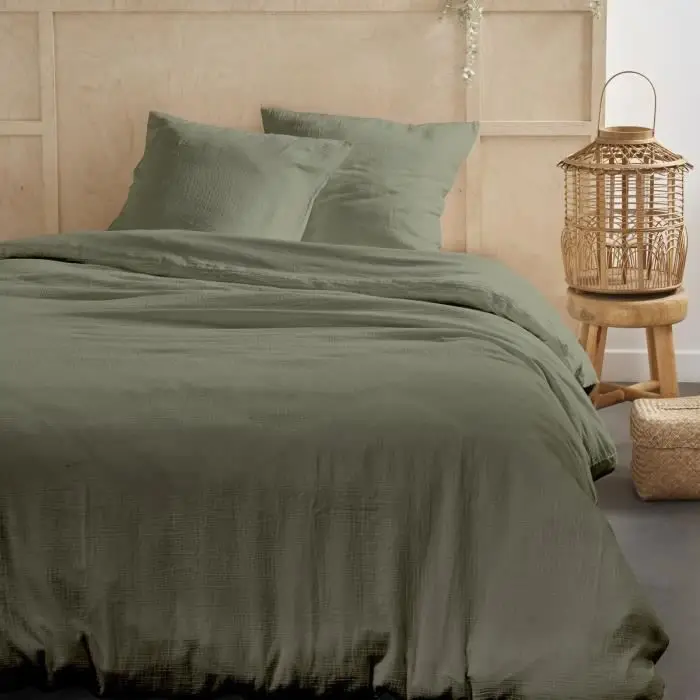 TODAY σετ παπλωματοθήκης - 260x240cm μονόχρωμη γάζα βαμβακιού - φασκόμηλο
