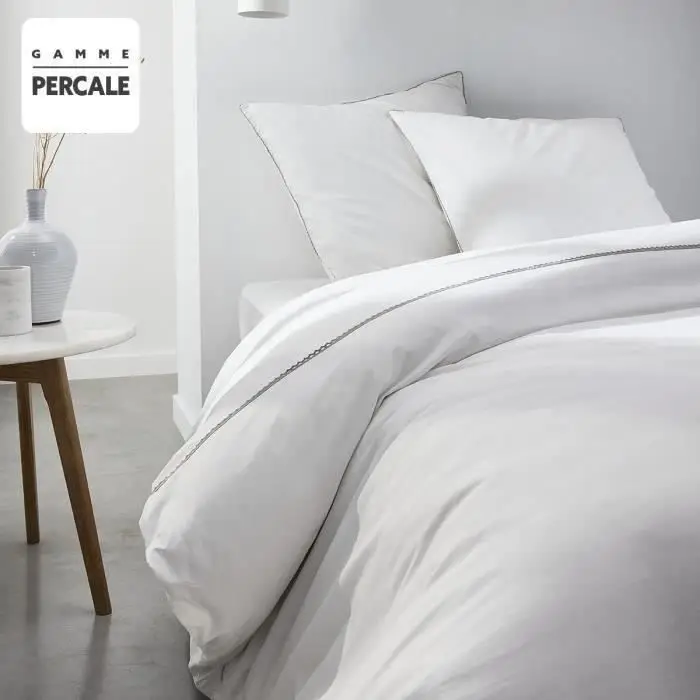TODAY Prestige Σετ παπλωματοθήκη - 220x240cm - 2 άτομα - Περκάλι Δαντέλα - CHALK