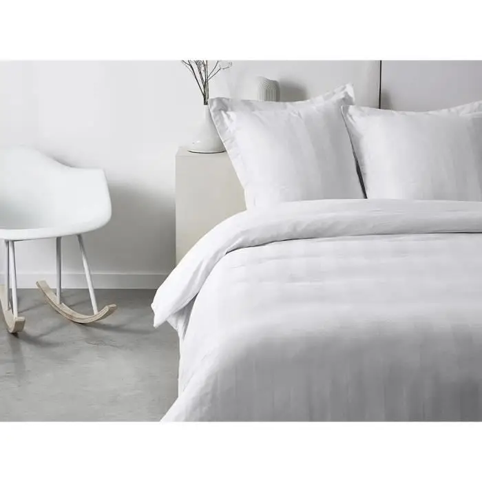 Σετ κλινοσκεπασμάτων Chaumont από περκάλι 220x240cm + 2 μαξιλαροθήκες 63x63cm - Λευκό
