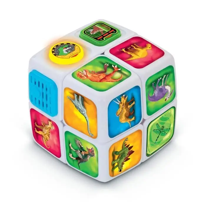 Cube Aventures Dinos - Ομιλών κύβος παζλ 2x2 4-8 ετών